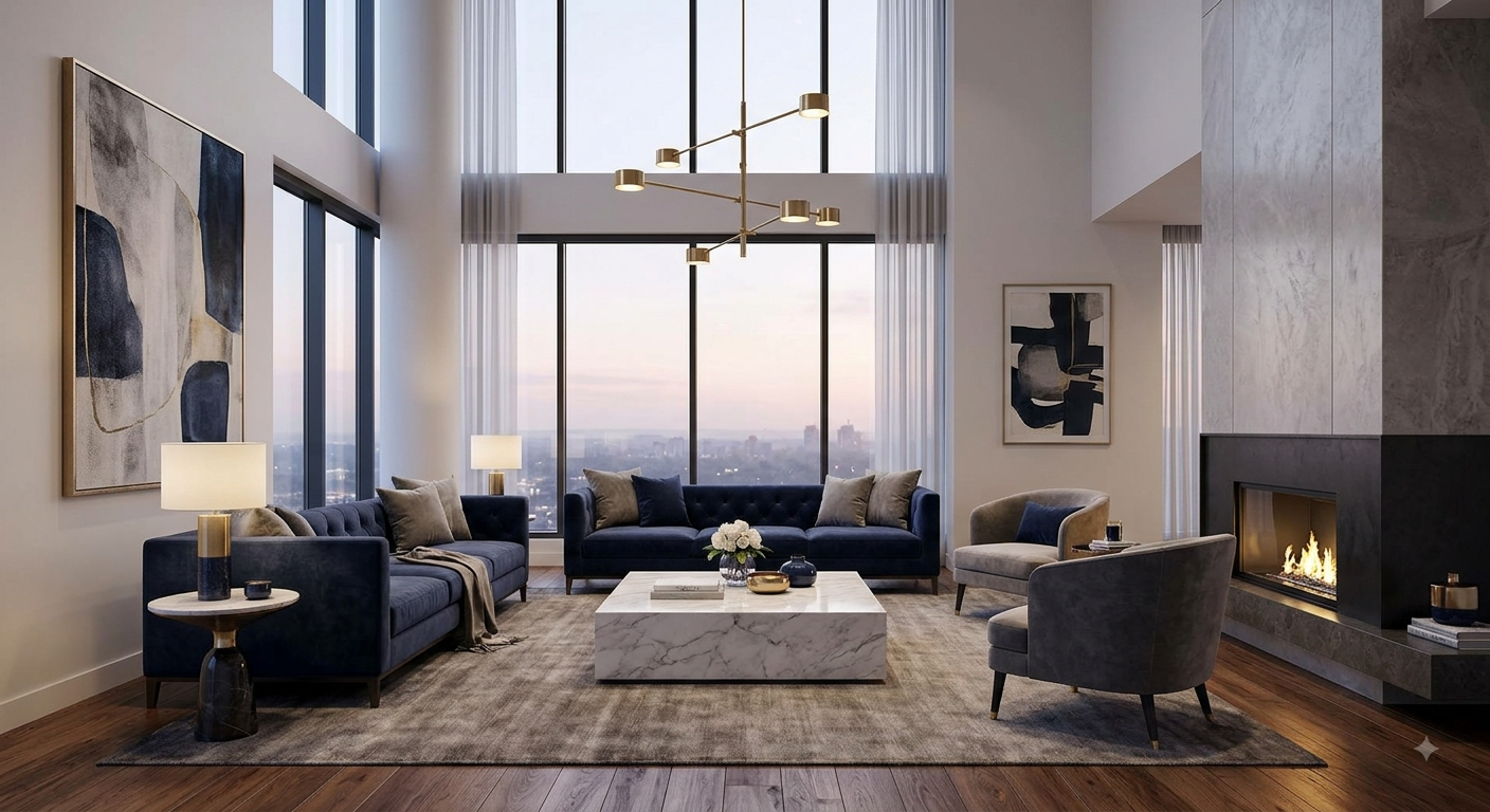 Contemporary Hillside Residence - Luxury Living Room